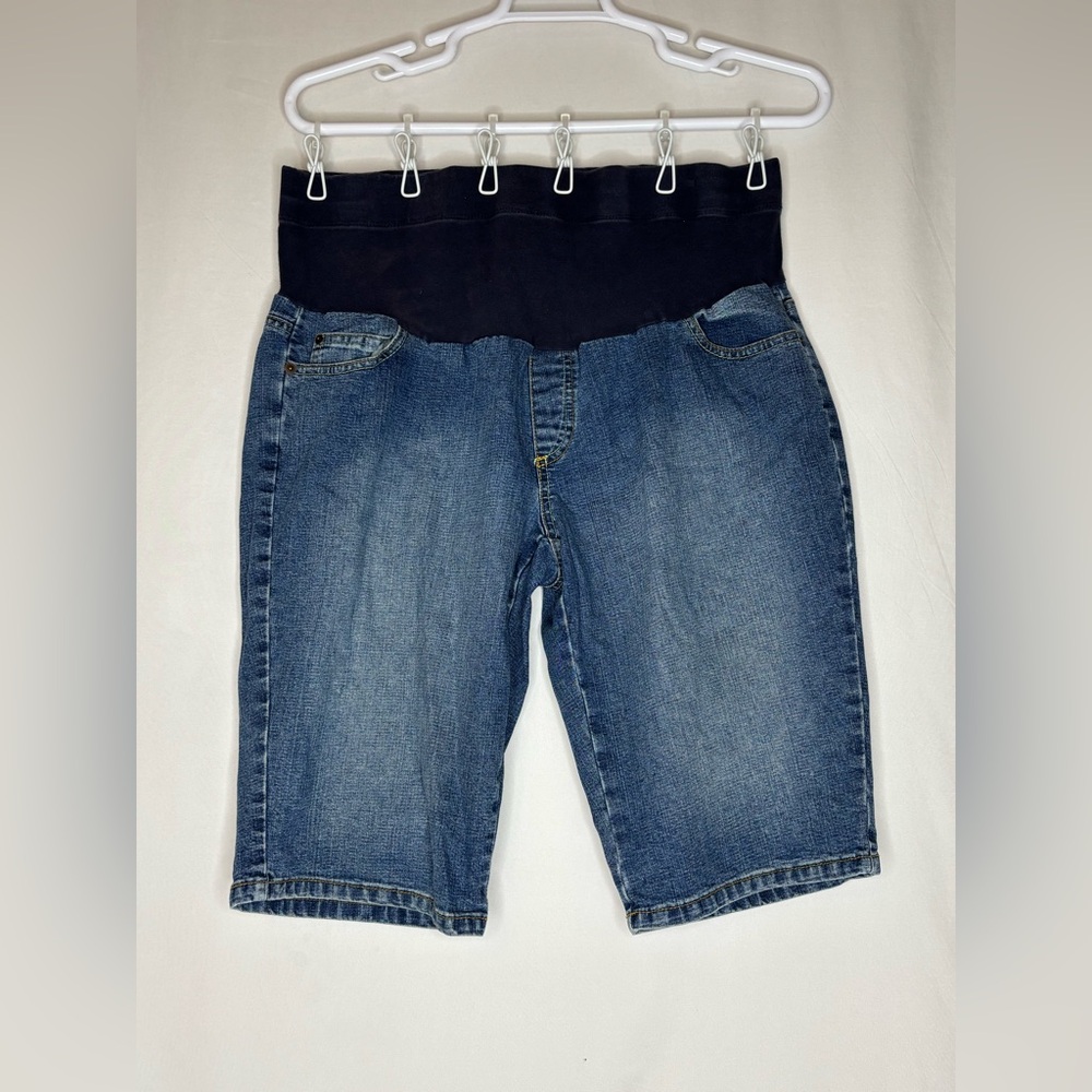 Two Hearts Maternity Blue Denim Shorts